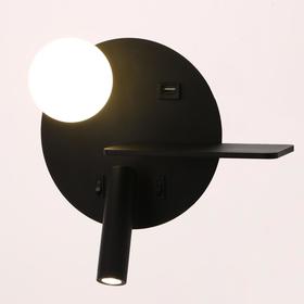 

Бра с правой полочкой 85105/2 LED 5+3Вт 4000К USB черный 26х11х18 см