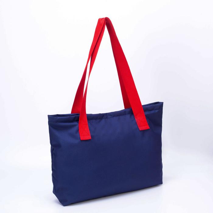 фото Сумка пляжная, отдел на молнии, без подклада, цвет синий зфтс