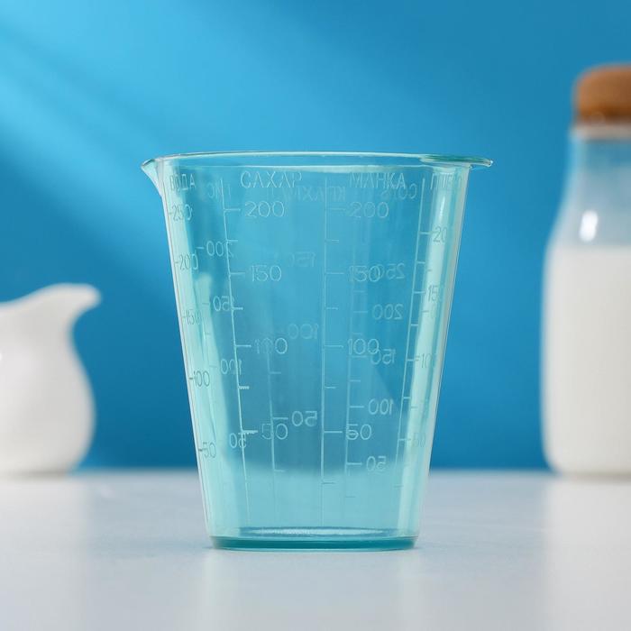 Мерный стакан, 9×8 см, цвет небесно-голубой