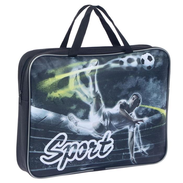 

Папка с ручками текстильная А4, 335 х 260 х 55 мм, «Супер гол», твёрдое дно