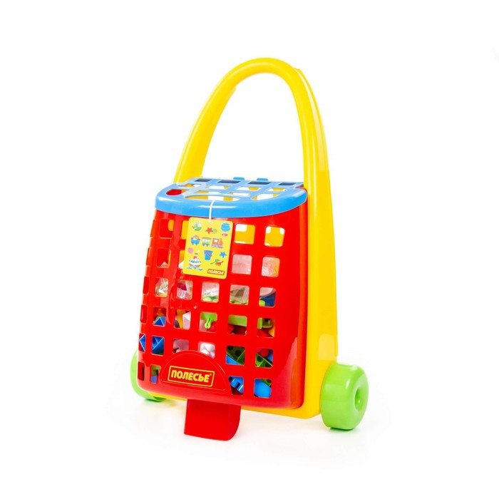 Забавная тележка с конструктором "Строитель", 101 деталь, МИКС