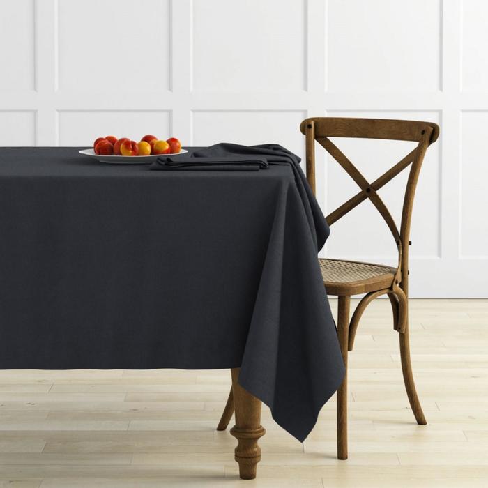 Комплект скатертей «Ибица», размер 145х145 см, цвет тёмно-серый, 2 шт.