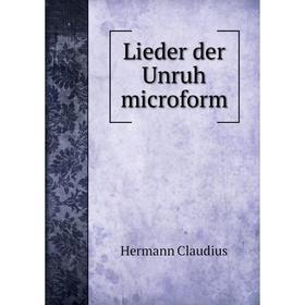 

Книга Lieder der Unruh microform