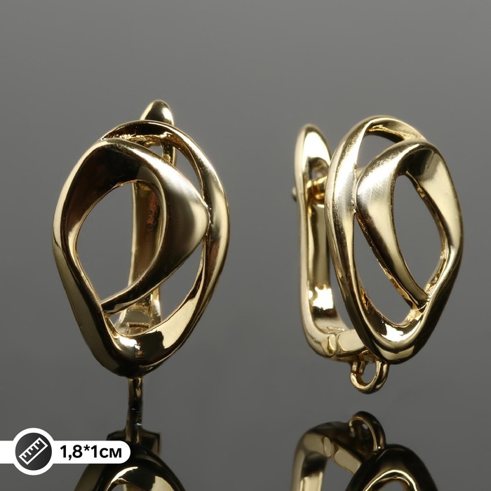 

Швензы родированные "Поворот", цвет золото