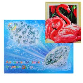 

Алмазная мозаика с подрамником, полное заполнение, «Фламинго» 40 × 50 см