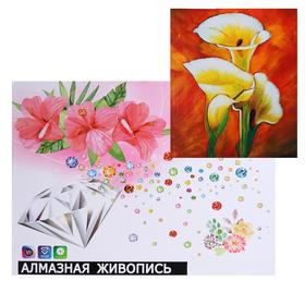 

Алмазная мозаика с подрамником, полное заполнение, «Цветочки» 40 × 50 см