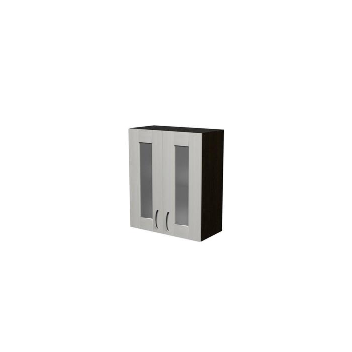 Шкаф навесной Полина 600х300х720 2 дверцы со стеклом венге/бодега шкаф навесной 2 дверцы со стеклом ноктюрн 600х300х720 белый бетон тёмный антрацит