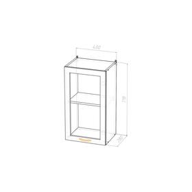 Шкаф навесной Лира 400х300х720 с витриной белый/Квадро шимо светлый от Сима-ленд
