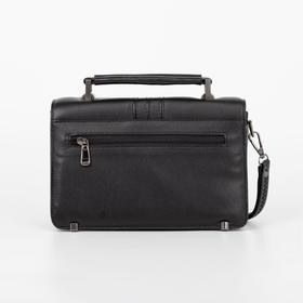 

Барсетка, отдел на клапане, ручка, наружный карман, цвет чёрный