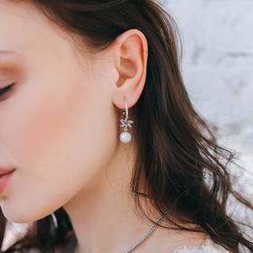 

Серьги-кольца "Цветок" из металл, цвет белый в серебре