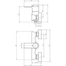 

Смеситель для ванны DEVIDA TERMO DVT1631-21, термостатический, поворотный излив, хром