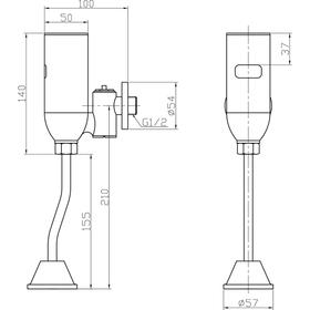 

Кран для писсуара DEVIDA DVU1553-S1, сенсорный, хром