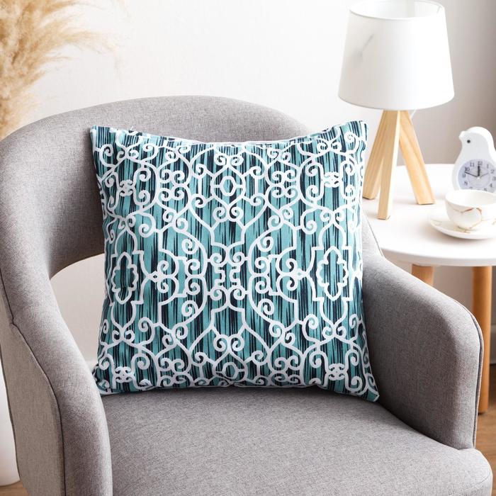 

Наволочка декоративная 40х40 см, Pattern mint, 100% хлопок