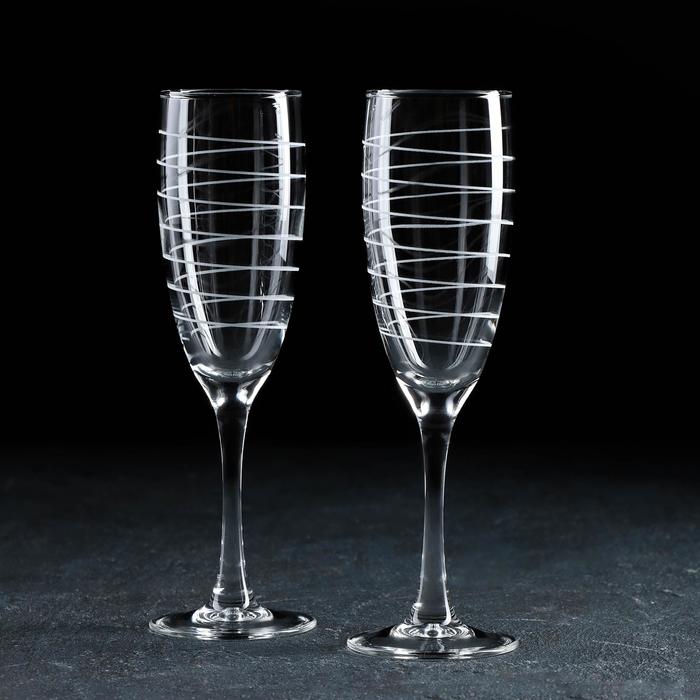 фото Набор бокалов для шампанского gidglass «серпантин», 170 мл, 2 шт