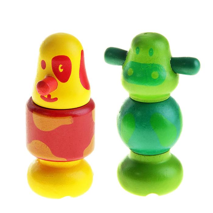 

Пирамидка - болтик «Животные», 3 детали, виды МИКС