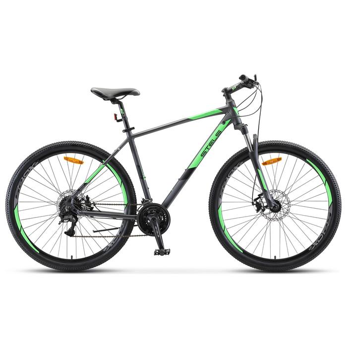Велосипед 29 Stels Navigator-920 MD, V010, цвет антрацитовый/зелёный, размер рамы 16,5 велосипед 26 stels navigator 640 d v010 цвет антрацитовый зелёный размер 14 5