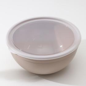 

Миска пластиковая с крышкой, , 4 л, цвет капучино