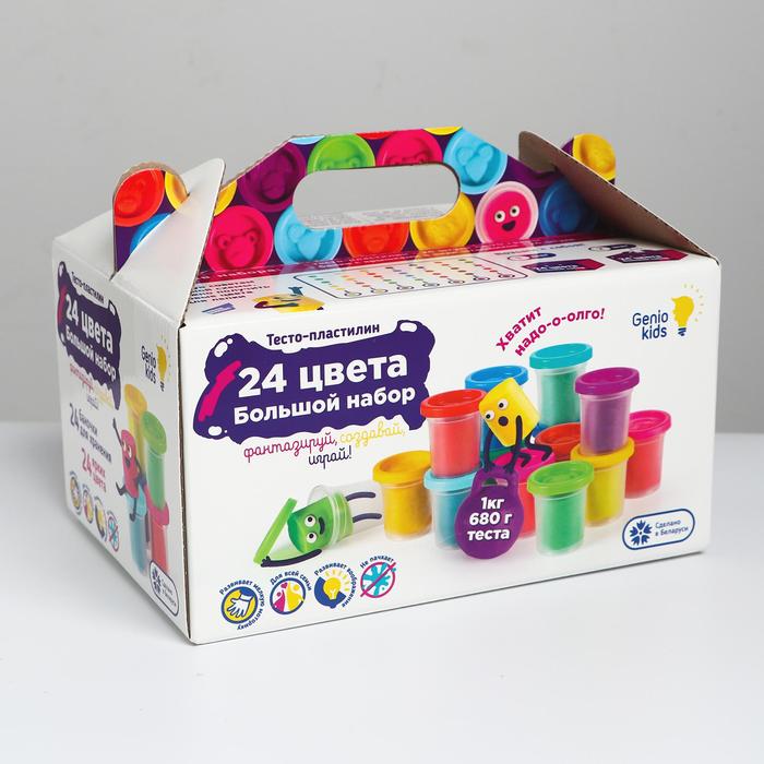 Набор для детской лепки «Тесто-пластилин 24 баночки» цена и фото