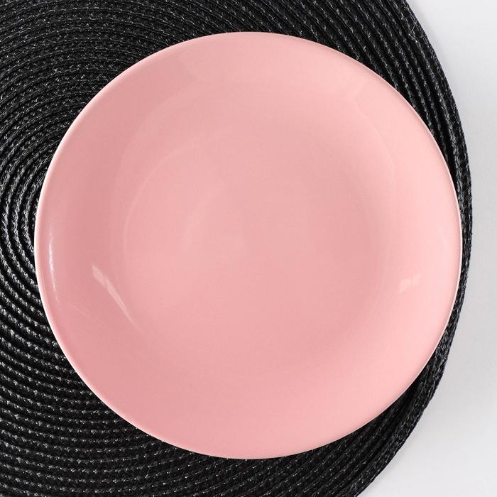 Тарелка керамическая десертная Доляна «Пастель», d=19 см, цвет розовый тарелка керамическая десертная доляна маки d 19 см цвет белый