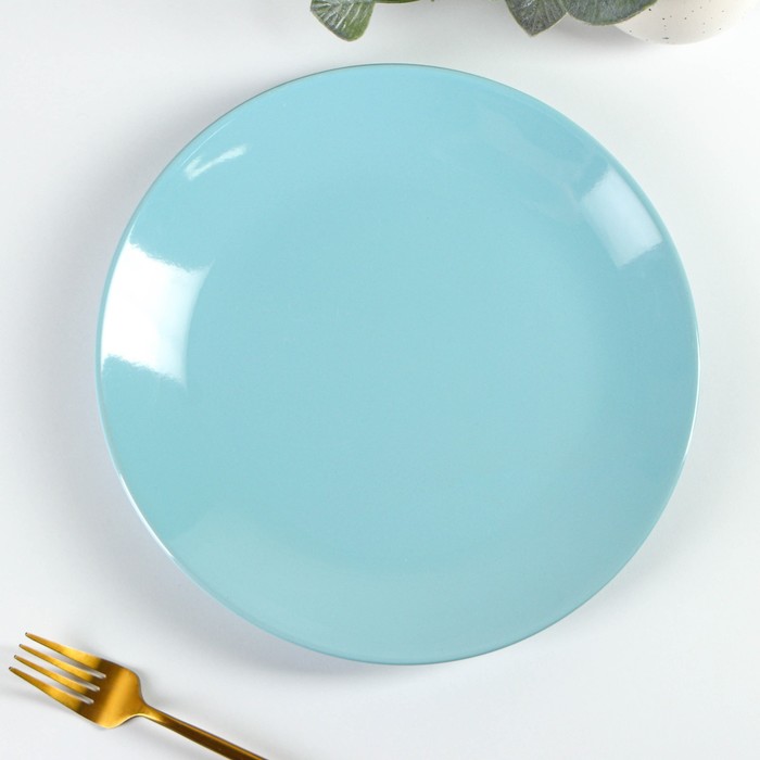 Тарелка керамическая обеденная Доляна «Пастель», d=27 см, цвет голубой тарелка керамическая обеденная доляна пастель d 27 см цвет жёлтый