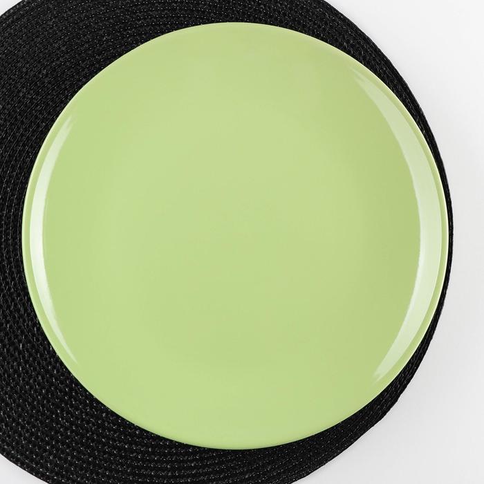 Тарелка керамическая обеденная Доляна «Пастель», d=27 см, цвет зелёный тарелка керамическая обеденная доляна зелёный горох d 27 см цвет зелёный