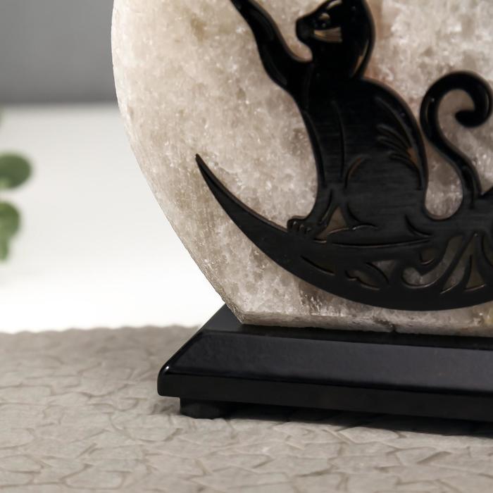 Соляной светильник с диммером "Кот со звездой" круглый 2кг, Е14 15Вт, 18х16х8см 6579839