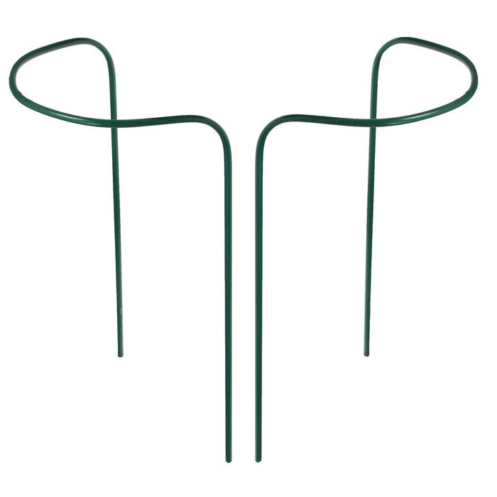 фото Кустодержатель, d = 30 см, h = 60 см, ножка d = 1 см, металл, набор 2 шт., зелёный весна