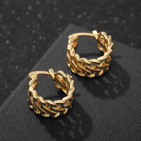 

Серьги-кольца "Косичка" крупная линия, d=1,8, цвет золото