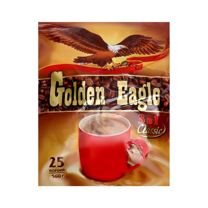Быстрорастворимый кофейный напиток "GOLDEN EAGLE" 3 в 1 (20грх25шт)