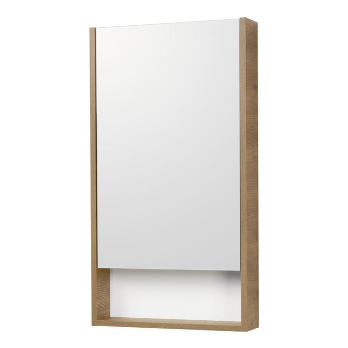 Зеркальный шкаф Aquaton «Сканди 45», цвет белый, дуб рустикальный 13 см х 45 см х 85 см шкаф колонна aquaton сканди с зеркалом цвет белый дуб рустикальный 23 см х 40 см
