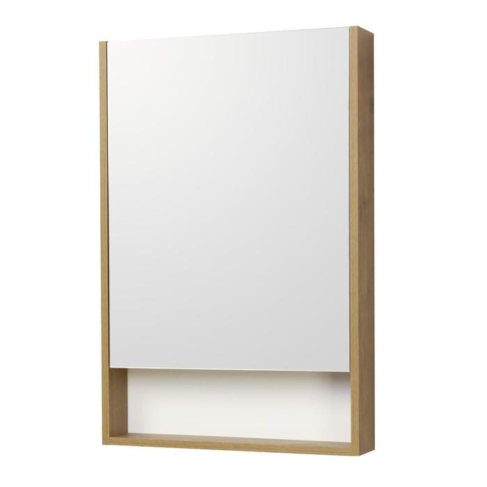 Зеркальный шкаф Aquaton «Сканди 55», цвет белый, дуб рустикальный