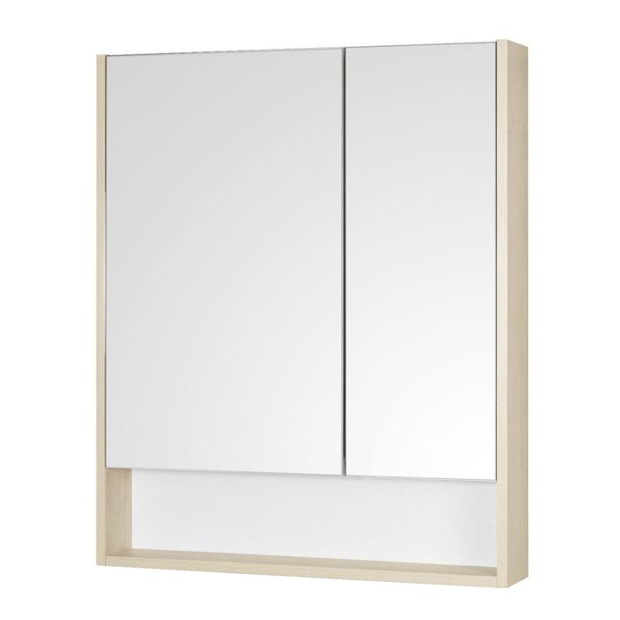 Зеркальный шкаф Aquaton «Сканди 70», цвет белый, дуб верона