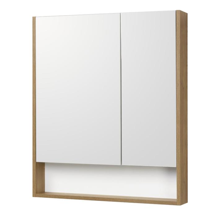 Зеркальный шкаф Aquaton «Сканди 70», цвет белый, дуб рустикальный зеркальный шкаф aquaton сканди 70 1a252202sdb20 белый дуб верона