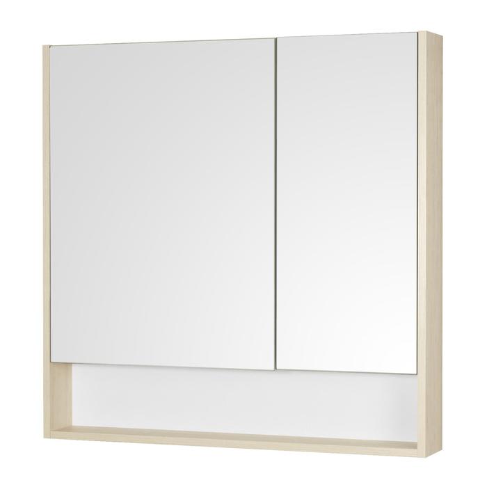 Зеркальный шкаф Aquaton «Сканди 90», цвет белый, дуб верона