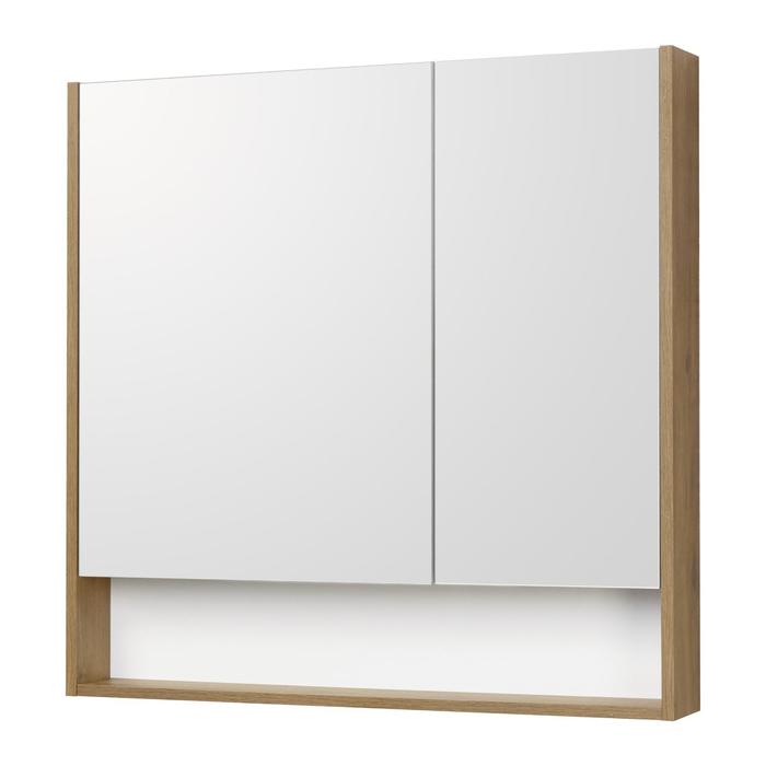 Зеркальный шкаф Aquaton «Сканди 90», цвет белый, дуб рустикальный шкаф пенал aquaton сканди 40 1a253403sdz90 подвесной белый дуб рустикальный