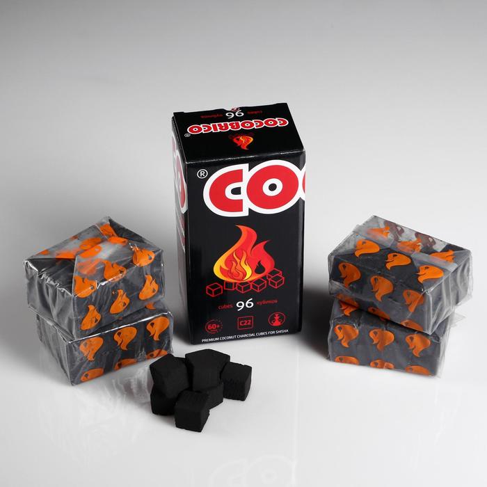 Кокосовый уголь для кальяна Cocobrico, 96 кубиков