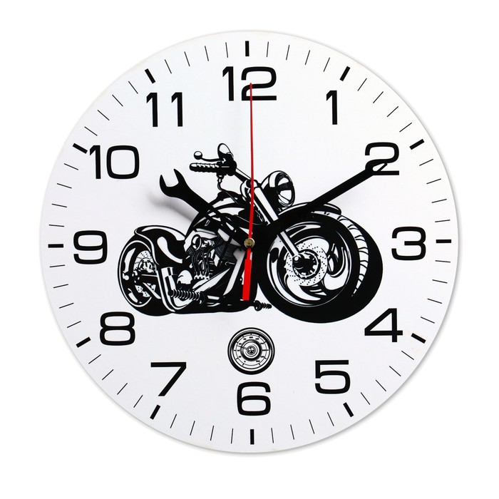 фото Часы настенные "мотоцикл", плавный ход, d=24 см соломон