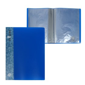 Папка 20 прозр вкладышей А4 15 мм, 600 мкм Сalligrata", карман на корешке, синий