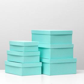 

Набор коробок 6 в 1 "Белый горох на салатовом", 35 х 25 х 12,5 - 23 х 13 х 7,5 см