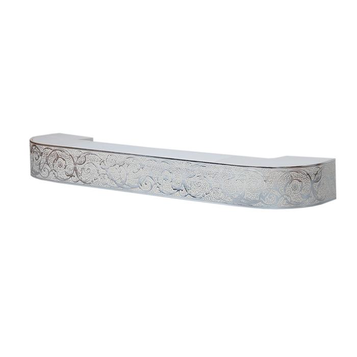 Потолочный карниз двухрядный «Вензель», 160 см, цвет серебро слоновая кость