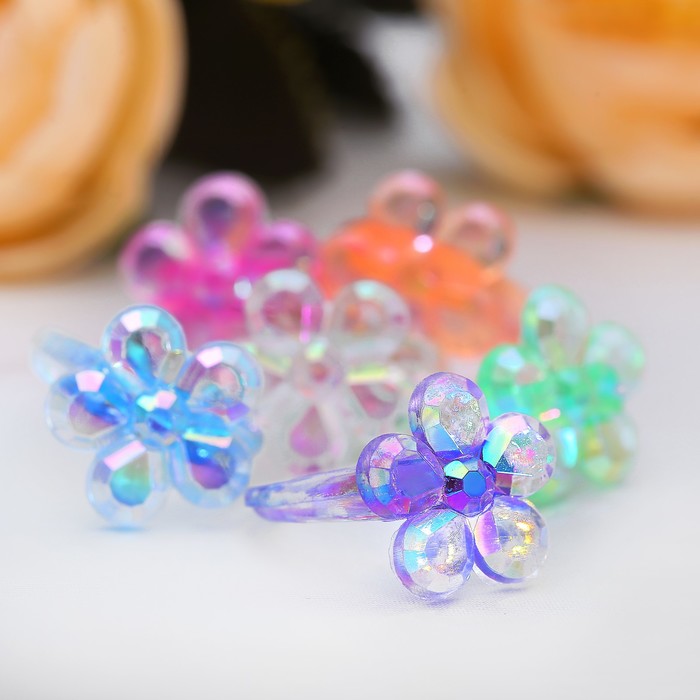 Кольцо детское "Выбражулька" незабудка, размер МИКС, цвет МИКС