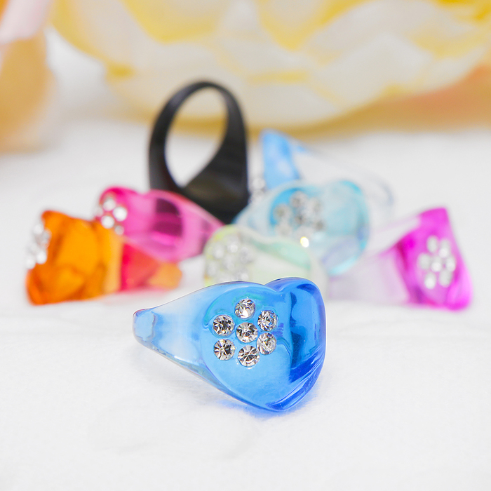 Кольцо детское "Выбражулька" сердце с цветком, размер МИКС, цвет МИКС