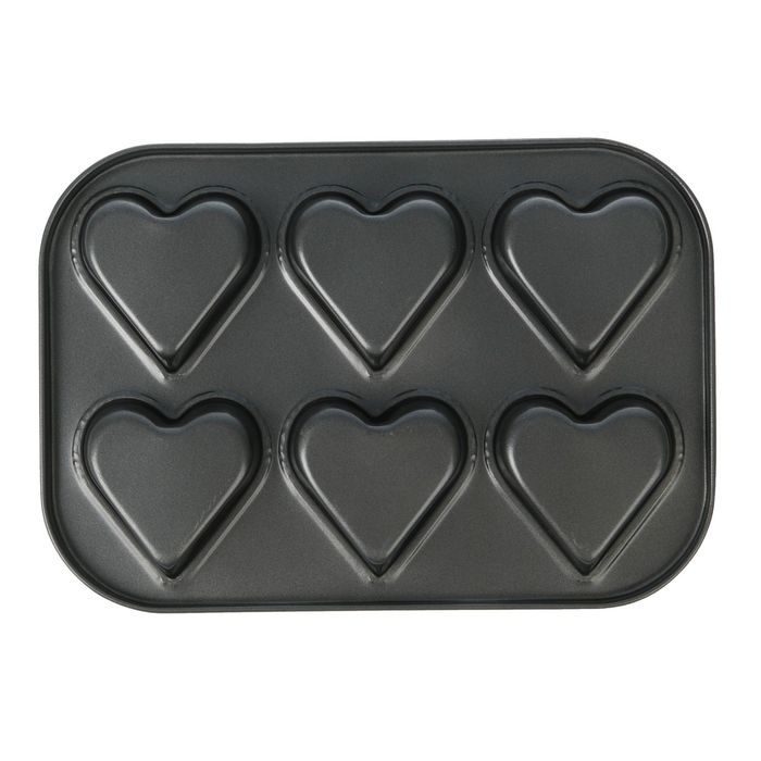 Форма для выпечки "Лучистое сердце" 6 ячеек, антипригарное покрытие