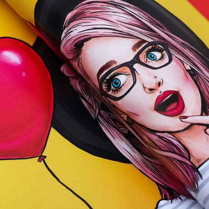 

Бумага упаковочная крафт белый "Pop art", 2 листа 50 × 70 см