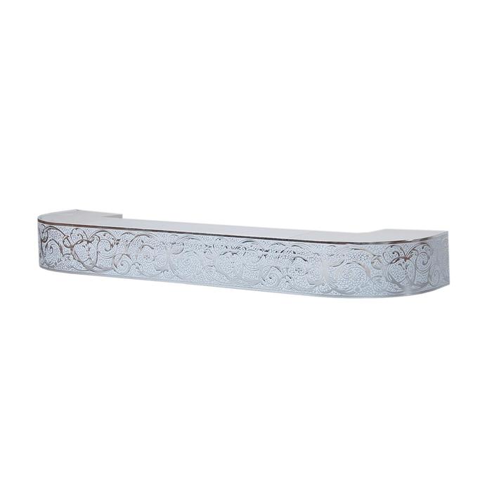Потолочный карниз двухрядный «Вензель», 240 см, цвет серебро белый