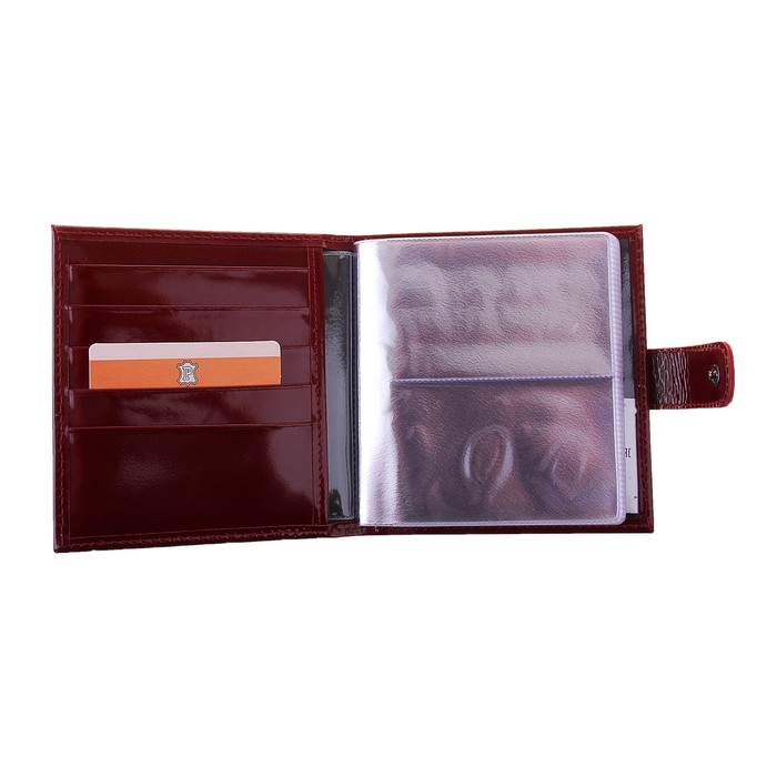 Визитница, 2 ряда, 16 листов, цвет красный