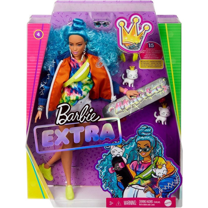 Кукла Барби «Экстра» с голубыми волосами