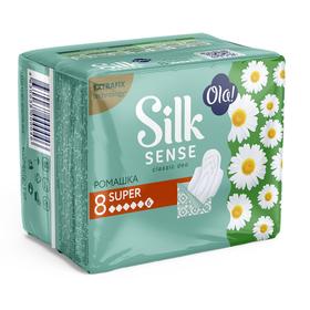 

Прокладки толстые Ola! Silk Sense Classic Wings Singles Super ромашка, 8 шт.