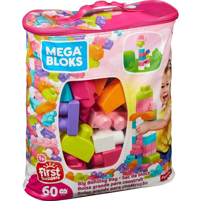 Конструктор 60 деталей Mega Bloks First Builders, цвет розовый