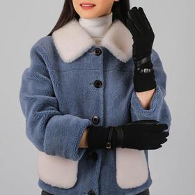 

Перчатки женские натуральная кожа/шерсть (Размер 8) черный